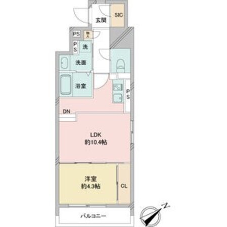 車道駅 徒歩1分 10階の物件間取画像